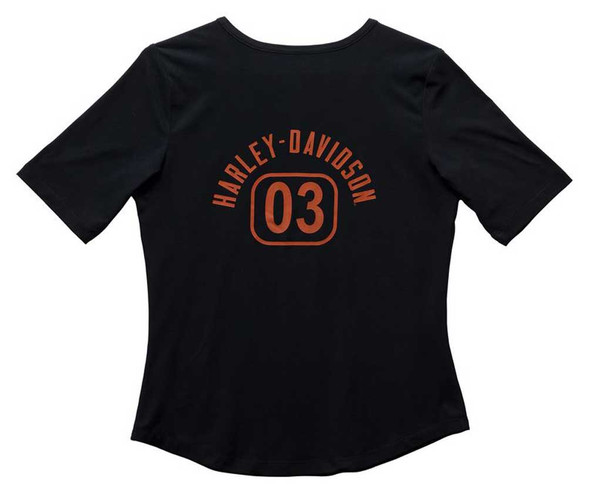 HARLEY-DAVIDSON　ノースリーブ　L Harley-Davidson® Women's Rally V-Neck Short Sleeve Tee