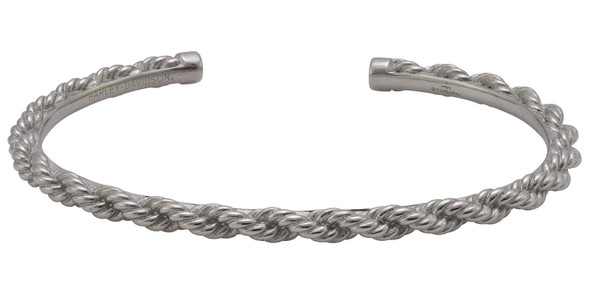 Harley-Davidson Women's Sculpted Rope Cuff Bracelet - Silver Stainless Steel - Wisconsin Harley-Davidson