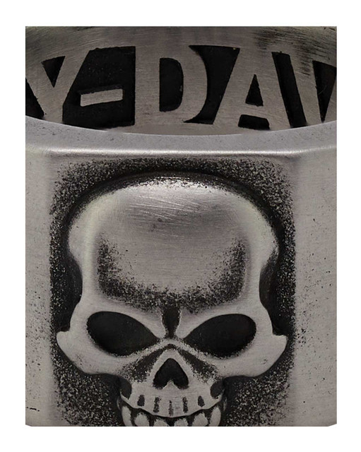Harley-Davidson® Men's Deadlock Skull Band Ring - Silver Stainless