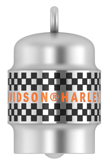 Harley-Davidson Racing Checkered H-D Script Motorcycle Ride Bell - Silver Finish - Wisconsin Harley-Davidson