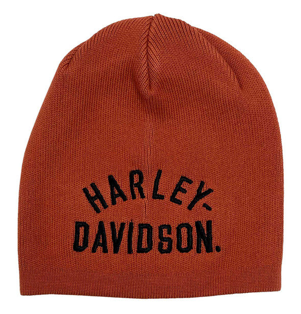 Harley-Davidson Little Boys' Fine Guage H-D Knitted Beanie Cap - Orange - Wisconsin Harley-Davidson