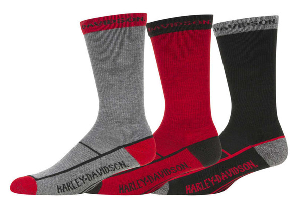 Harley-Davidson Women's 3-Pack H-D Script Midcalf Socks Box Set – Multi Colored - Wisconsin Harley-Davidson
