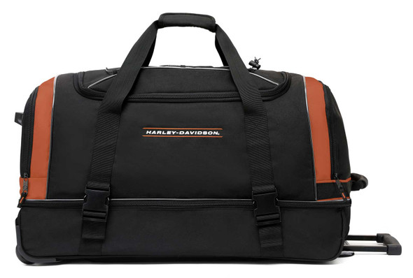 Harley-Davidson 29" Racing Super Wheeling Organizer Duffel Bag - Black/Rust - Wisconsin Harley-Davidson