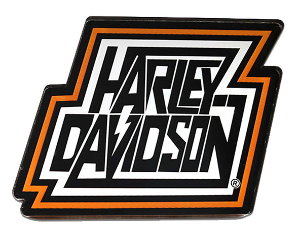 Harley-Davidson Cut-Out H-D Lightning Hard Acrylic Magnet - 4 inch - Black/White - Wisconsin Harley-Davidson