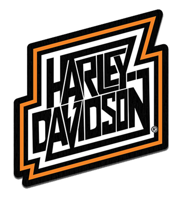 Harley-Davidson 3.5 in. Embroidered H-D Lightning Emblem Sew-On Patch - Black - Wisconsin Harley-Davidson