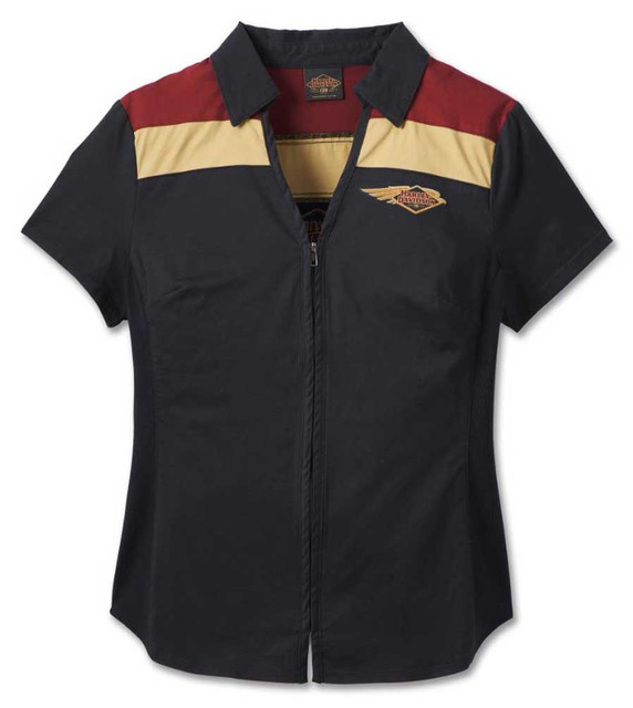 Harley-Davidson Women's 120th Anniversary Elemental Zip Front Shirt 96749-23VW - Wisconsin Harley-Davidson