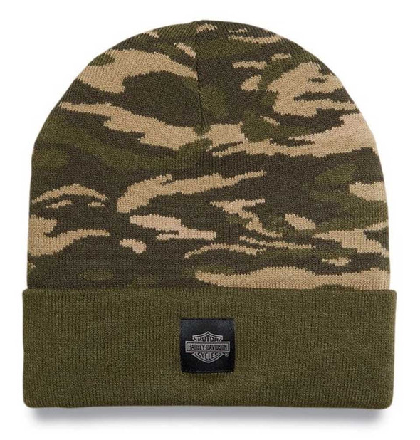 Harley-Davidson Men's Harley Forever Camo Cuffed Beanie Cap - Green 97691-23VM - Wisconsin Harley-Davidson