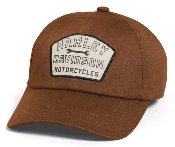Harley-Davidson Men's Waxed Canvas Curved Brim Baseball Cap, Brown 97679-23VM - Wisconsin Harley-Davidson