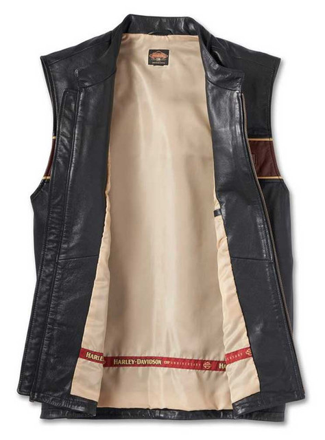 Harley-Davidson® Men's 120th Anniversary Leather Vest - Black 97036 ...