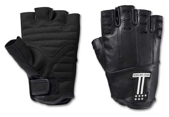 Harley-Davidson Men's Loyalist Fingerless Leather Gloves - Black 98138-23VM - Wisconsin Harley-Davidson
