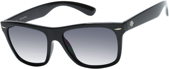 Harley-Davidson Men's Wayfarer Sunglasses,  Black Frame with Solid Smoke Lenses - Wisconsin Harley-Davidson