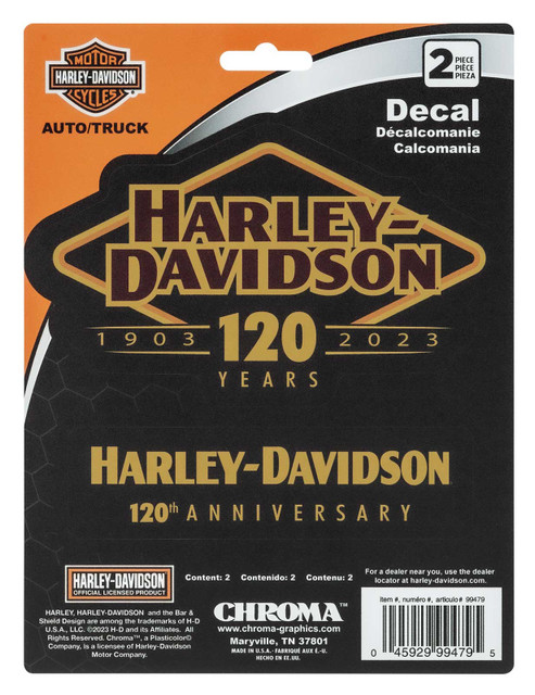 Harley-Davidson 120th Anniversary Logo 2-Piece Decals - 6 x 8 in Limited Edition - Wisconsin Harley-Davidson