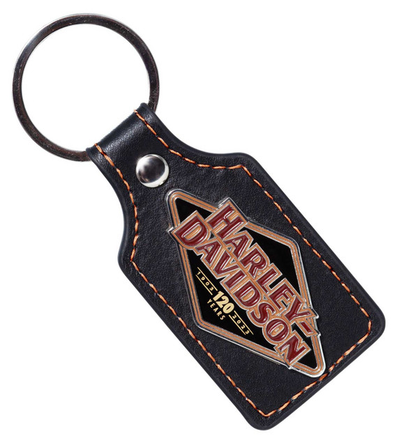 Harley-Davidson 120th Anniversary Fob Leather Key Chain - Limited Edition - Wisconsin Harley-Davidson