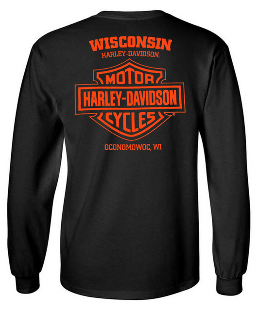 Shop Harley Davidson Unisex Street Style Long Sleeves Plain Cotton Logo by  nine