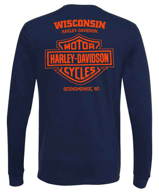 Harley-Davidson® Men's Outfit Long Sleeve Cotton Crew-Neck Shirt