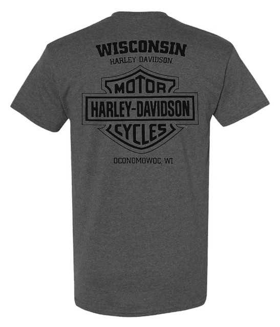 Harley-Davidson® Men's Roaming Short Sleeve Crew-Neck T-Shirt - Charcoal