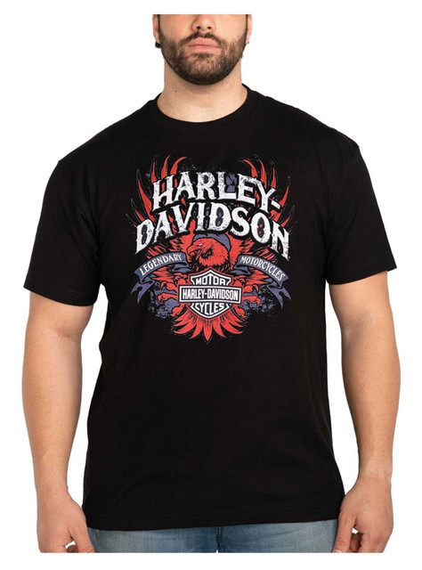 Harley-Davidson Men's Turbulent Short Sleeve Cotton Crew-Neck T-Shirt, Black - Wisconsin Harley-Davidson