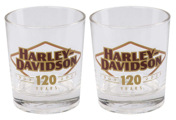 Harley-Davidson® 120th Anniversary Double Old Fashion Glass Set