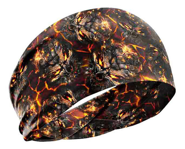 That's A Wrap Unisex Ultra-Soft Volcanic Skulls Do Band Headwrap - Orange - Wisconsin Harley-Davidson