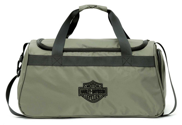 Harley-Davidson Crinkle Bar & Shield Nylon Duffel Bag w/Side Shoe Pocket - Green - Wisconsin Harley-Davidson