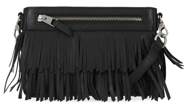 Harley-Davidson Women's Festival Fringe Zippered Leather Hip Bag - Black - Wisconsin Harley-Davidson