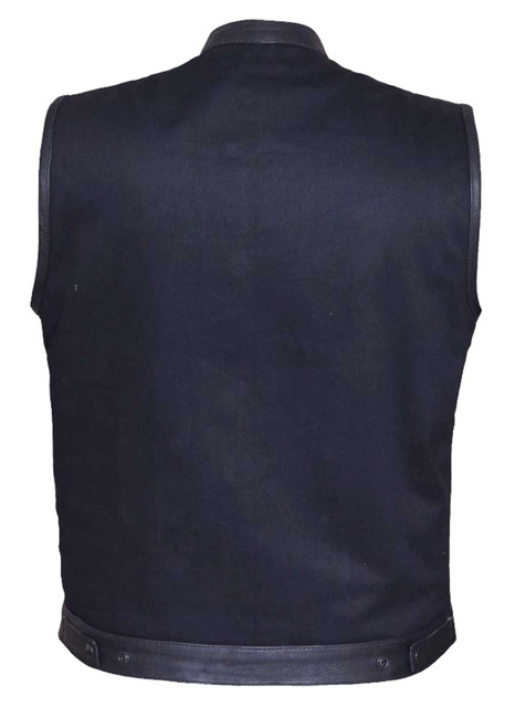 Women's Stylish Black Denim Zipper Front Vest | Virginia City Motorcycle  Company