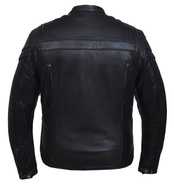 UNIK Men's Premium Buffalo Leather Motorcycle Jacket w/ Reflective