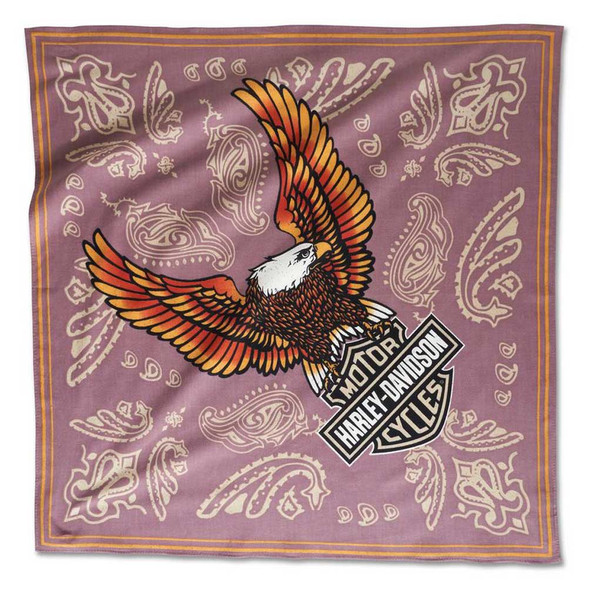 Harley-Davidson Women's Classic Eagle Cotton Bandana - Pink 97831-23VW - Wisconsin Harley-Davidson