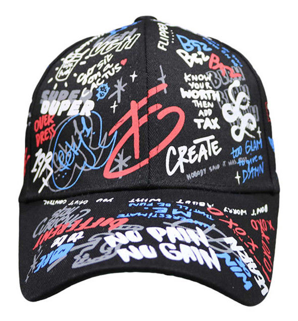 [FALLETT] TYPO GRAPHIC BALL CAP /追跡付 That's A Wrap Women's Allover Printed Graffiti Adjustable