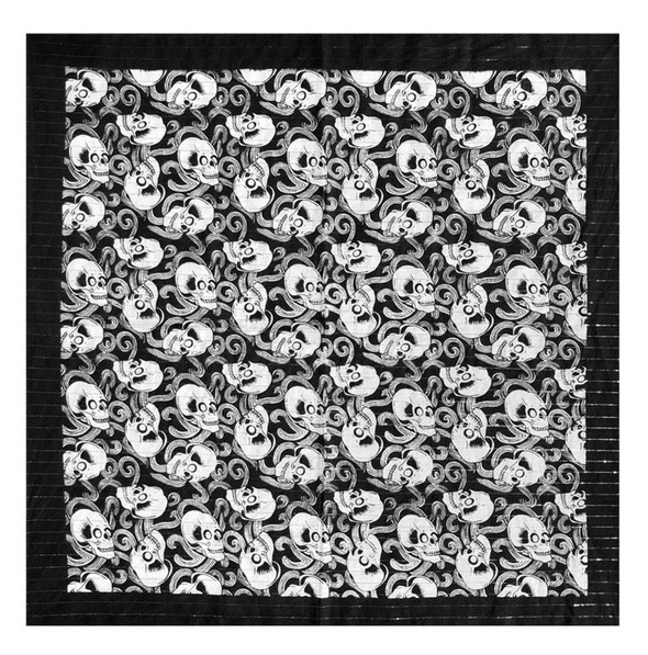 That's A Wrap Unisex Skull Flourish Square Cotton Bandana, 22 x 22 inches- Black - Wisconsin Harley-Davidson
