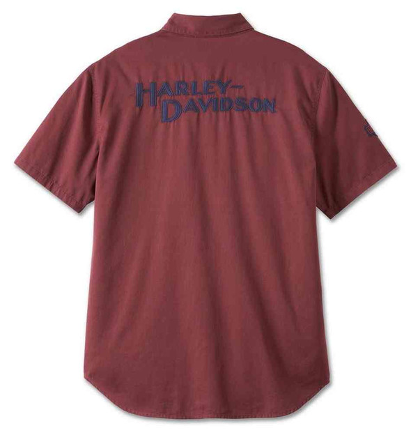 Harley-Davidson® Men's Whiplash Short Sleeve Button Shirt - Brown