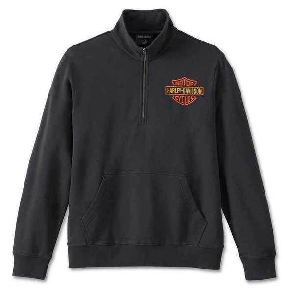 Harley-Davidson Men's Whiplash 1/4-Zip Mockneck Pullover - Black 96771-23VM - Wisconsin Harley-Davidson