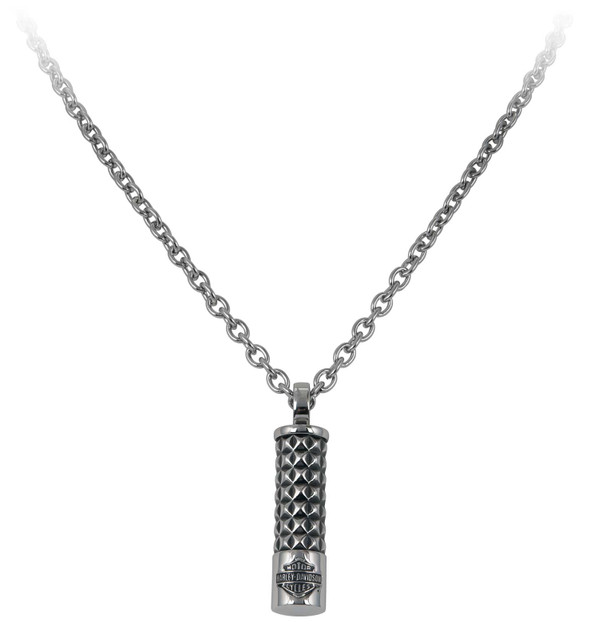 Harley-Davidson Men's Pyramid Steel Stud Small Cylinder Necklace Stainless Steel - Wisconsin Harley-Davidson