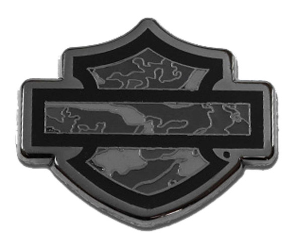 Harley-Davidson 1.25 inch. Camo Bar & Shield Logo Metal Pin - Gray Finish - Wisconsin Harley-Davidson