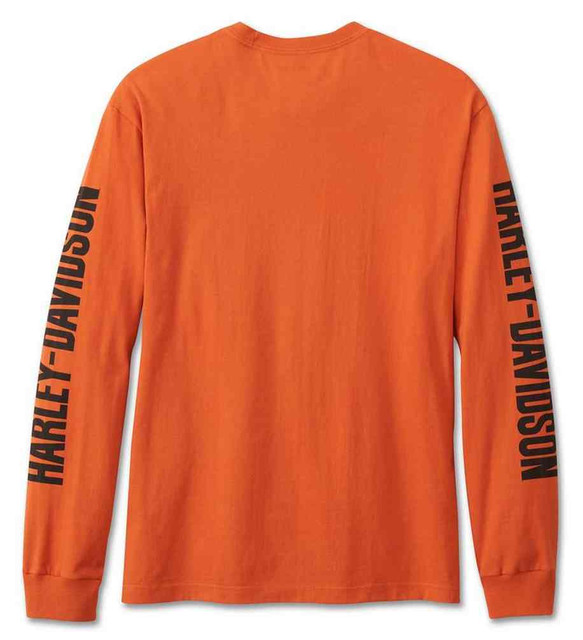 Harley-Davidson® Men's Bar & Shield Long Sleeve Shirt - Vintage Orange  99082-24VM