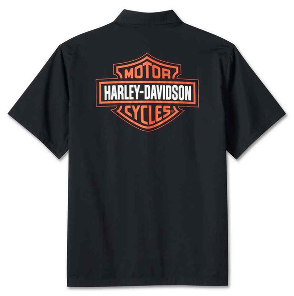 Harley-Davidson バハマ 黒シャツ　バーアンドシールド Harley-Davidson® Men's Bar & Shield Short Sleeve Woven Shirt