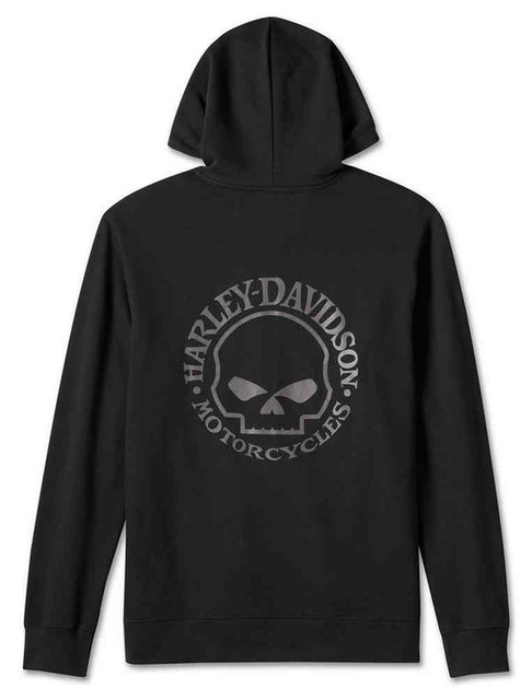 Harley-Davidson® Men's Willie G Skull Zip-Up Fleece Hoodie - Black