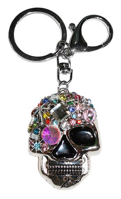 That's A Wrap Bones & Gemstones Key Chain w/ Keyring & Lobster Clip - Silver - Wisconsin Harley-Davidson