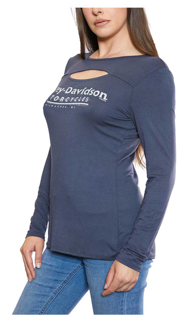 Harley-Davidson® Women's Embellished H-D Long Sleeve Cut-Out