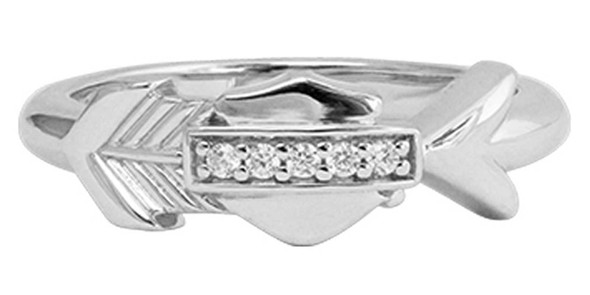 Harley-Davidson Women's Shooting Arrow B&S Crystal Ring - Sterling Silver - Wisconsin Harley-Davidson