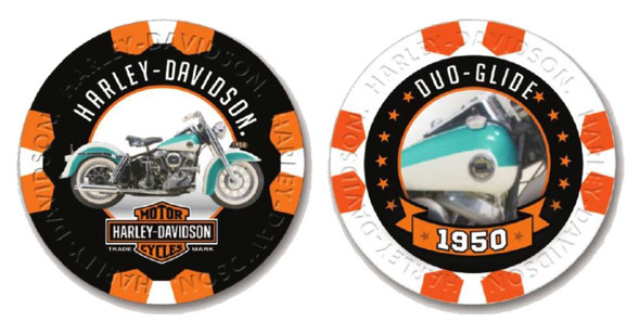 Harley-Davidson Vintage Series 12 - 1950 Duo-Glide Collectible Poker Chips - Wisconsin Harley-Davidson