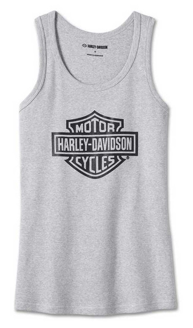 Harley-Davidson Women's Bar & Shield Sleeveless Tank Top - Gray 99099-24VW - Wisconsin Harley-Davidson