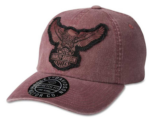 Harley-Davidson Men's Embroidered Eagle Stretch Baseball Cap - Brown 97788-23VM - Wisconsin Harley-Davidson