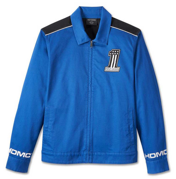 Harley-Davidson Men's #1 Logo Casual Work Cotton Jacket - Blue 97405-24VM - Wisconsin Harley-Davidson