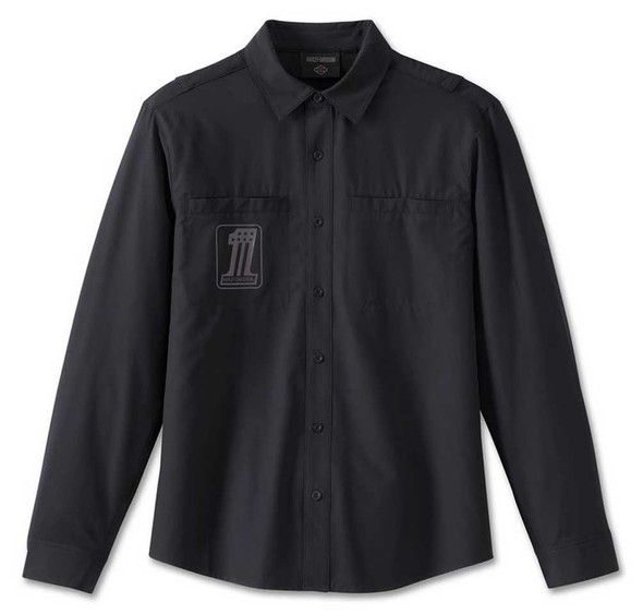 Harley-Davidson Men's #1 Performance Long Sleeve Vented Shirt - Black 96882-23VM - Wisconsin Harley-Davidson