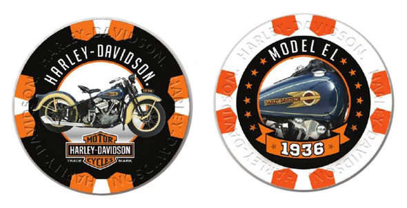 Harley-Davidson Vintage Series 8 - 1936 Model EL Collectible Poker Chips - Wisconsin Harley-Davidson