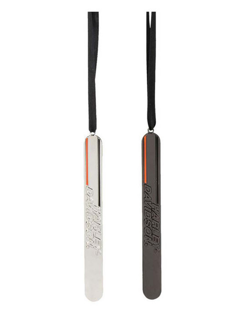 Harley-Davidson 2023 Metal Bar Hanging Holiday Christmas Tree Ornaments Set of 2 - Wisconsin Harley-Davidson