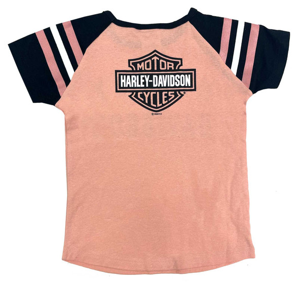 Harley-Davidson® Big Girls' H-D Raglan Striped Short Sleeve Tee
