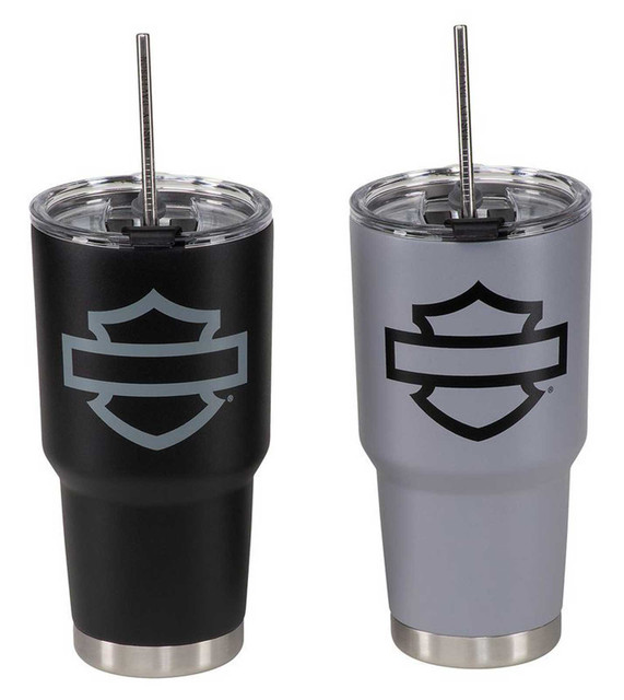 Harley-Davidson Open Bar & Shield Travel Tumbler Set - 30 oz. Stainless Steel - Wisconsin Harley-Davidson