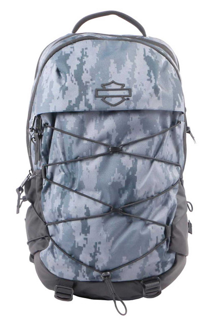 Harley-Davidson Racing Lightweight Water-Resistant Backpack - Charcoal Camo - Wisconsin Harley-Davidson